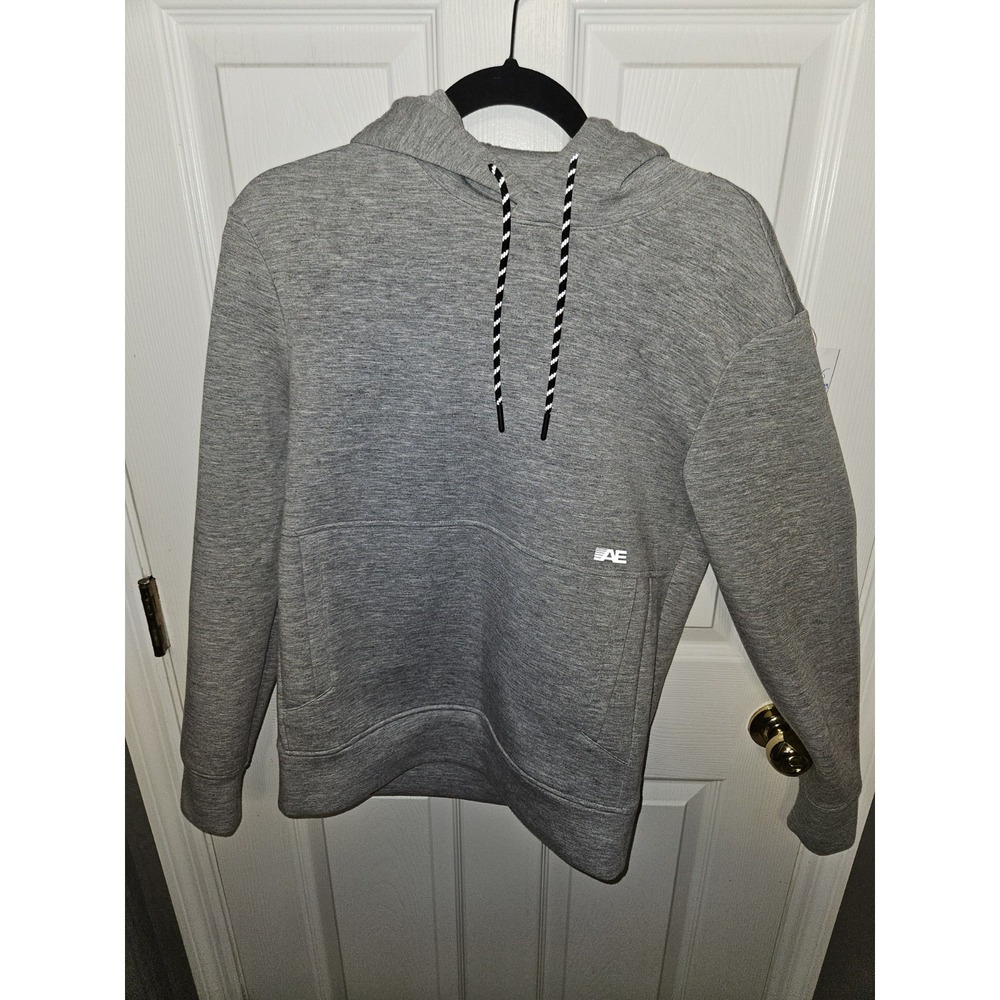 American Eagle Sz S Gray High Neck Pullover Lounge Hoodie Polyester Long Sleeve